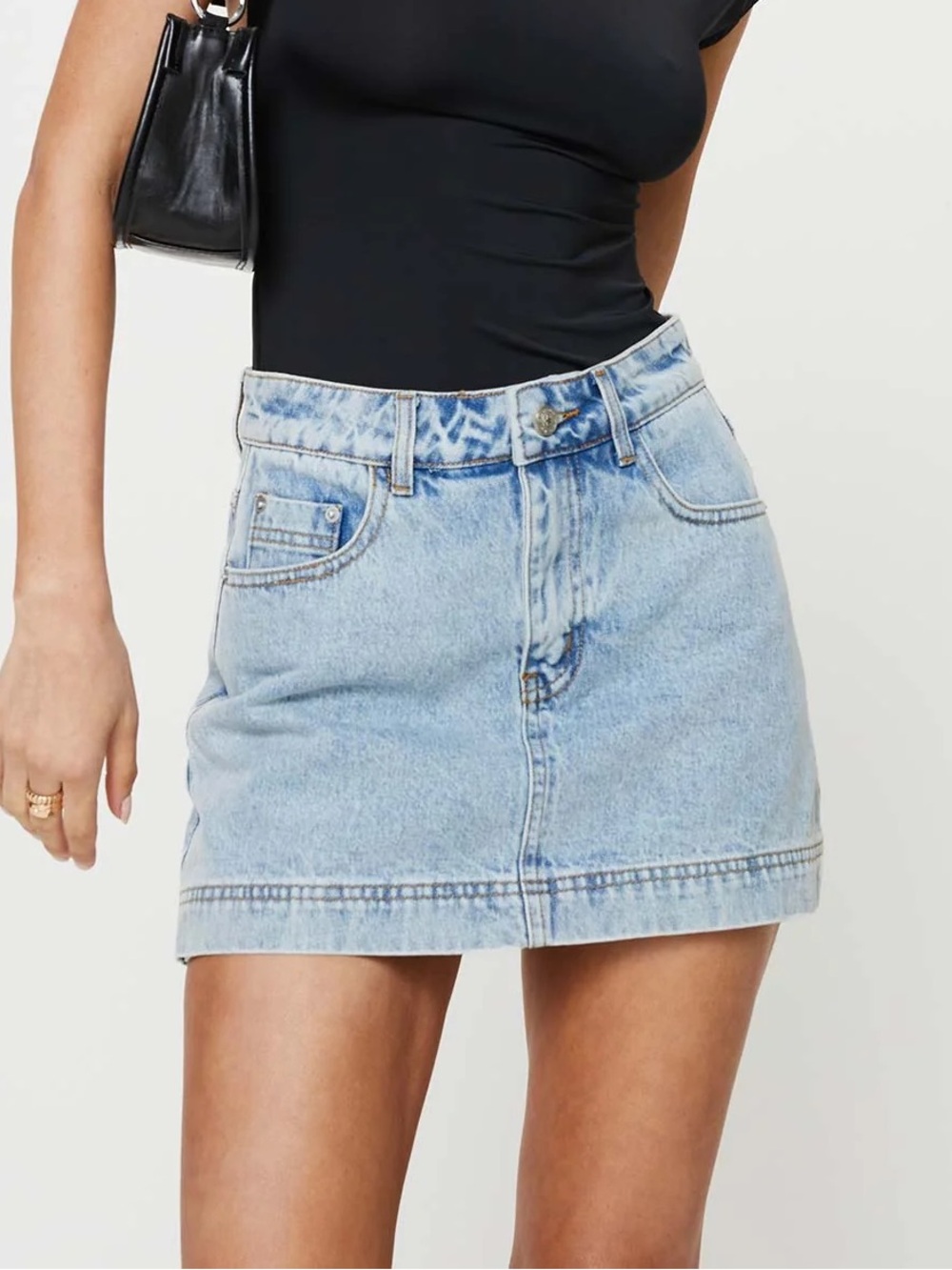 Princess Polly Light Wash Denim Skort